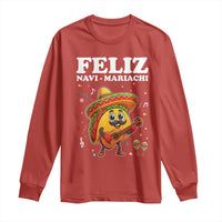 Funny Taco Mexican Christmas Long Sleeve Shirt Feliz Navi Mariachi - Wonder Print Shop