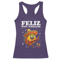 Funny Taco Mexican Christmas Racerback Tank Top Feliz Navi Mariachi - Wonder Print Shop