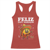 Funny Taco Mexican Christmas Racerback Tank Top Feliz Navi Mariachi - Wonder Print Shop
