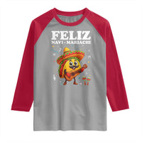 Funny Taco Mexican Christmas Raglan Shirt Feliz Navi Mariachi - Wonder Print Shop