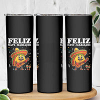 Funny Taco Mexican Christmas Skinny Tumbler Feliz Navi Mariachi - Wonder Print Shop