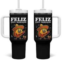 Funny Taco Mexican Christmas Tumbler With Handle Feliz Navi Mariachi - Wonder Print Shop