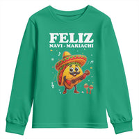 Funny Taco Mexican Christmas Youth Sweatshirt Feliz Navi Mariachi - Wonder Print Shop