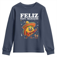 Funny Taco Mexican Christmas Youth Sweatshirt Feliz Navi Mariachi - Wonder Print Shop