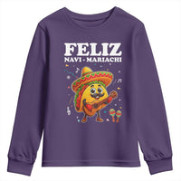 Funny Taco Mexican Christmas Youth Sweatshirt Feliz Navi Mariachi - Wonder Print Shop