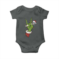 Funny Christmas Rock Baby Onesie Rock Green Hand Style Xmas - Wonder Print Shop