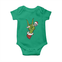 Funny Christmas Rock Baby Onesie Rock Green Hand Style Xmas - Wonder Print Shop