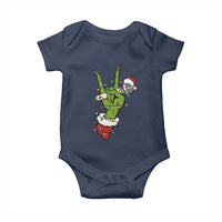 Funny Christmas Rock Baby Onesie Rock Green Hand Style Xmas - Wonder Print Shop