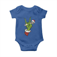 Funny Christmas Rock Baby Onesie Rock Green Hand Style Xmas - Wonder Print Shop