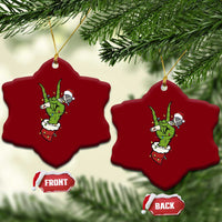 Funny Xmas Rock Ceramic Ornament Rock Green Hand Style Xmas - Wonder Print Shop