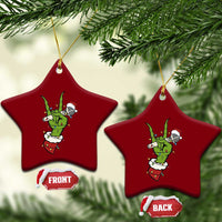 Funny Xmas Rock Ceramic Ornament Rock Green Hand Style Xmas - Wonder Print Shop