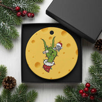 Funny Xmas Rock Ceramic Ornament Rock Green Hand Style Xmas - Wonder Print Shop