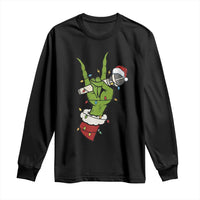 Funny Christmas Rock Long Sleeve Shirt Rock Green Hand Style Xmas - Wonder Print Shop