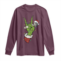 Funny Christmas Rock Long Sleeve Shirt Rock Green Hand Style Xmas - Wonder Print Shop