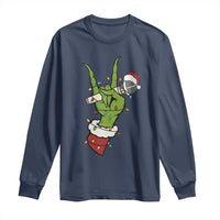 Funny Christmas Rock Long Sleeve Shirt Rock Green Hand Style Xmas - Wonder Print Shop