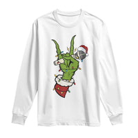 Funny Christmas Rock Long Sleeve Shirt Rock Green Hand Style Xmas - Wonder Print Shop