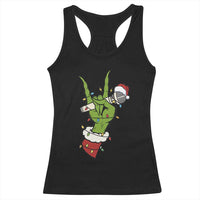 Funny Christmas Rock Racerback Tank Top Rock Green Hand Style Xmas - Wonder Print Shop