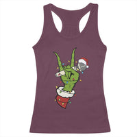 Funny Christmas Rock Racerback Tank Top Rock Green Hand Style Xmas - Wonder Print Shop