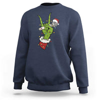 Funny Christmas Rock Sweatshirt Rock Green Hand Style Xmas - Wonder Print Shop