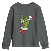 Funny Christmas Rock Youth Sweatshirt Rock Green Hand Style Xmas - Wonder Print Shop