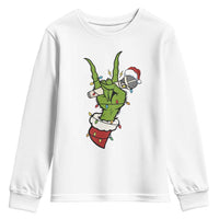 Funny Christmas Rock Youth Sweatshirt Rock Green Hand Style Xmas - Wonder Print Shop
