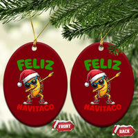 Funny Taco Mexican Xmas Ceramic Ornament Feliz Navitaco - Wonder Print Shop