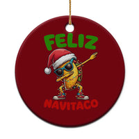 Funny Taco Mexican Xmas Ceramic Ornament Feliz Navitaco - Wonder Print Shop