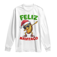 Funny Taco Mexican Christmas Long Sleeve Shirt Feliz Navitaco - Wonder Print Shop