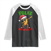 Funny Taco Mexican Christmas Raglan Shirt Feliz Navitaco - Wonder Print Shop