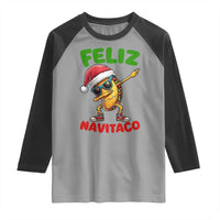Funny Taco Mexican Christmas Raglan Shirt Feliz Navitaco - Wonder Print Shop