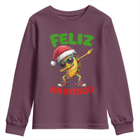 Funny Taco Mexican Christmas Youth Sweatshirt Feliz Navitaco - Wonder Print Shop