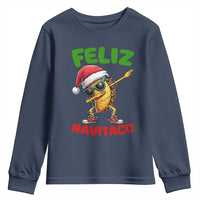 Funny Taco Mexican Christmas Youth Sweatshirt Feliz Navitaco - Wonder Print Shop