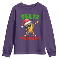 Funny Taco Mexican Christmas Youth Sweatshirt Feliz Navitaco - Wonder Print Shop