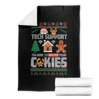 Funny Tech Support Christmas Throw Blanket I Am Here To Delete Your Cookies - Wonder Print Shop