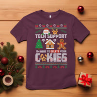 Funny Tech Support Christmas T Shirt I Am Here To Delete Your Cookies - Wonder Print Shop