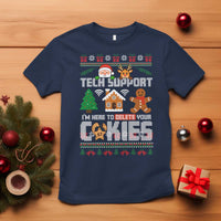 Funny Tech Support Christmas T Shirt I Am Here To Delete Your Cookies - Wonder Print Shop