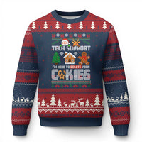 Funny Tech Support Xmas Ugly Christmas Sweater I Am Here To Delete Your Cookies - Wonder Print Shop