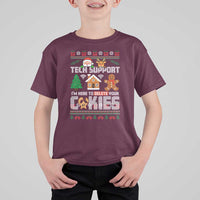 Funny Tech Support Christmas T Shirt For Kid I Am Here To Delete Your Cookies - Wonder Print Shop