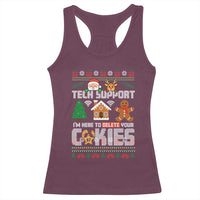 Funny Tech Support Christmas Racerback Tank Top I Am Here To Delete Your Cookies - Wonder Print Shop