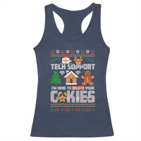 Funny Tech Support Christmas Racerback Tank Top I Am Here To Delete Your Cookies - Wonder Print Shop