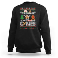 Funny Tech Support Christmas Sweatshirt I Am Here To Delete Your Cookies - Wonder Print Shop