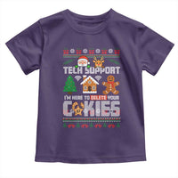 Funny Tech Support Christmas Toddler T Shirt I Am Here To Delete Your Cookies - Wonder Print Shop