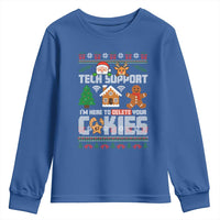 Funny Tech Support Christmas Youth Sweatshirt I Am Here To Delete Your Cookies - Wonder Print Shop