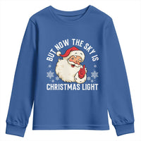Santa Opalite Christmas Youth Sweatshirt But Now The Sky Is Xmas Light - Wonder Print Shop