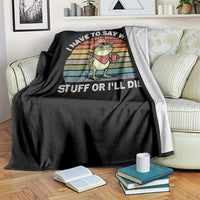 Funny Frog Cowboy Meme Throw Blanket I Have to Say Weird Stuff Or I Will Die - Wonder Print Shop