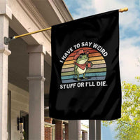 Funny Frog Cowboy Meme Garden Flag I Have to Say Weird Stuff Or I Will Die - Wonder Print Shop