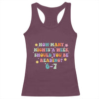 67 Six Seven Meme Racerback Tank Top Funny Reading Book Lover - Wonder Print Shop