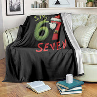 67 Six Seven Christmas Meme Throw Blanket Funny Santa Xmas - Wonder Print Shop