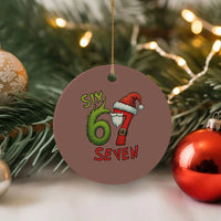 67 Six Seven Christmas Meme Ceramic Ornament Funny Santa Xmas - Wonder Print Shop