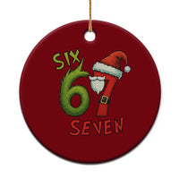 67 Six Seven Christmas Meme Ceramic Ornament Funny Santa Xmas - Wonder Print Shop